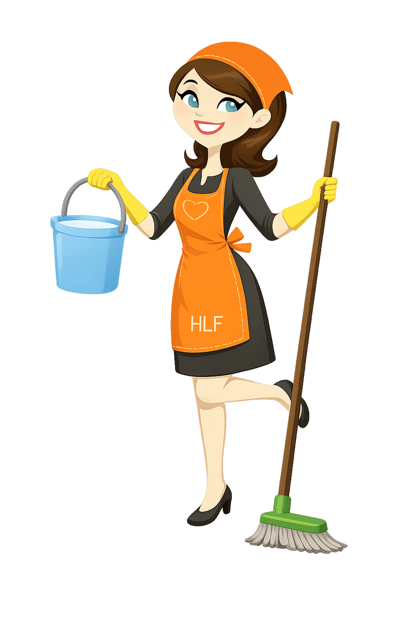 Mascotte HLF Nettoyage — équipe de nettoyage professionnelle